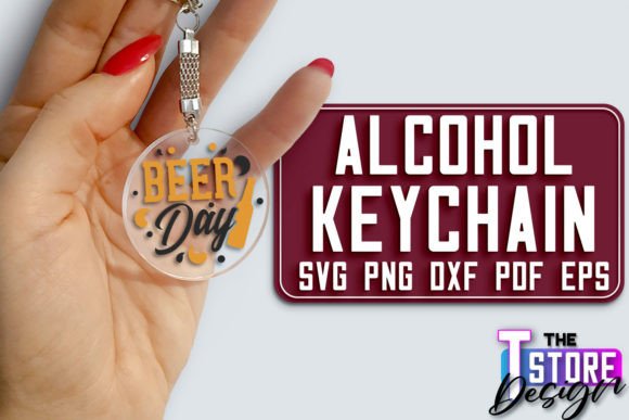 Alcohol Keychain SVG Funny Quotes Graphics for Crafts