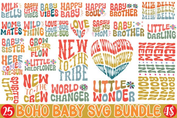 Boho Baby SVG Bundle, Funny Baby SVG