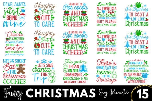 Funny Christmas SVG Bundle,Christmas Graphics and Crafts