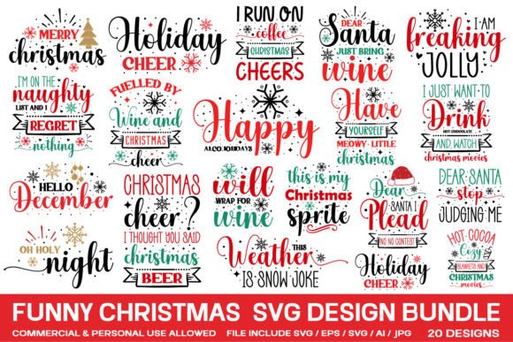 Funny Christmas Svg Bundle,Christmas Svg Graphics