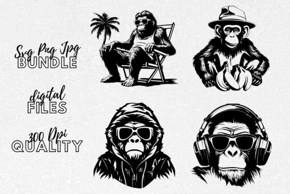Funny Monkey SVG Graphics for Crafts